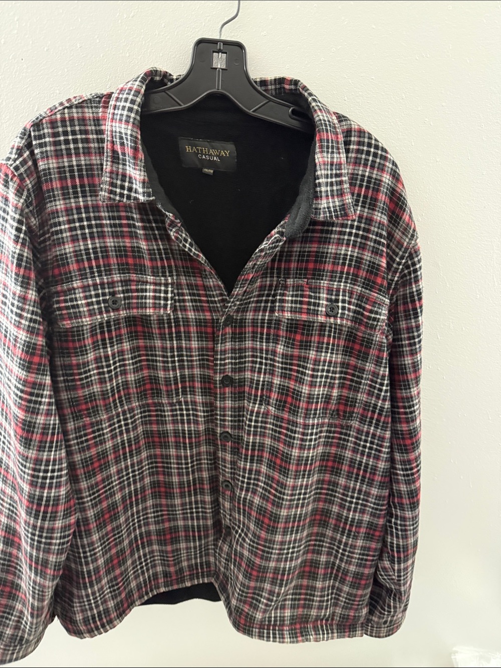 Heavy Weight lined red wht blk checker flannel shacket jacket streetwear XXLwork